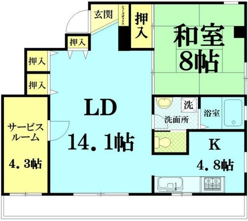 第2八尾ハイツ大森南の物件間取画像